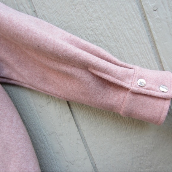 Zara Oversized Warm Fuzzy Blush Pink Shacket Shirt Jacket - Picture 6 of 11